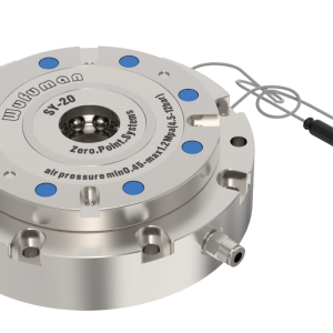 Flange mounting zero-point positioning with built-in sensor